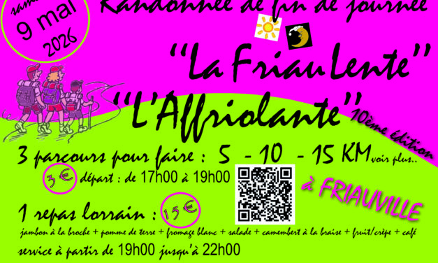 L&rsquo;affriolante : marche de fin de journée le 9 mai