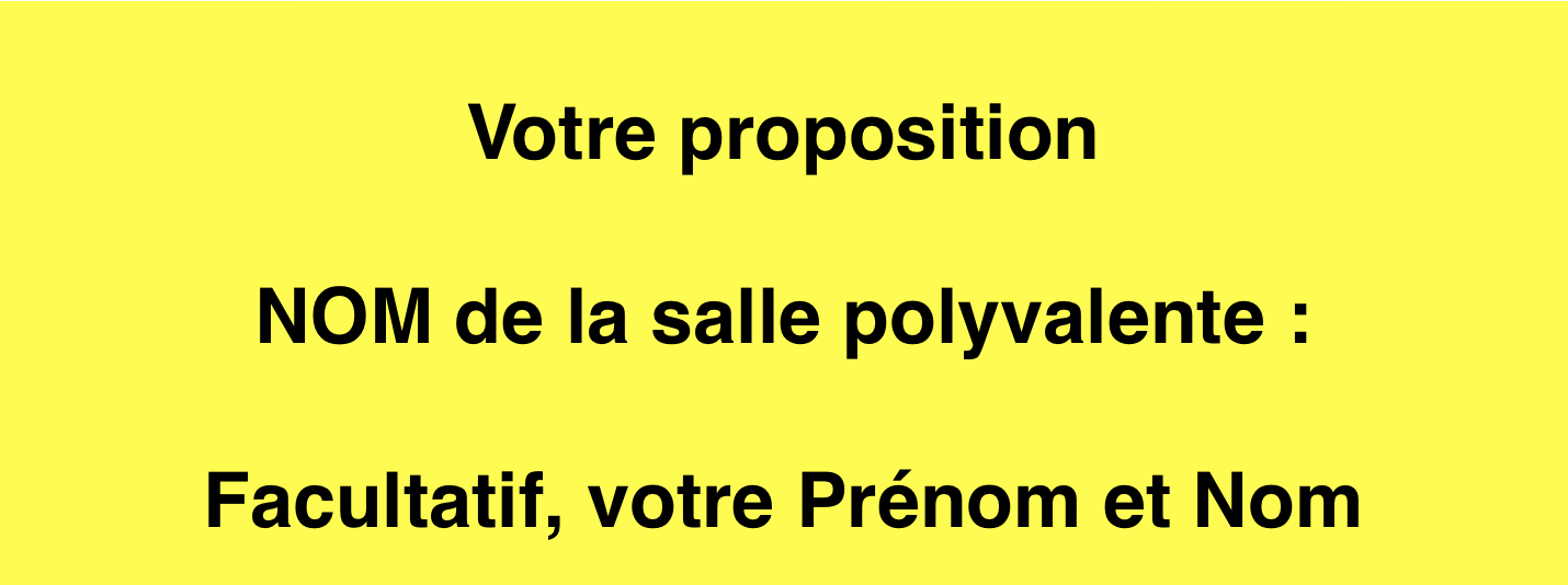 Un nom pour la salle polyvalente 4 mars 2026