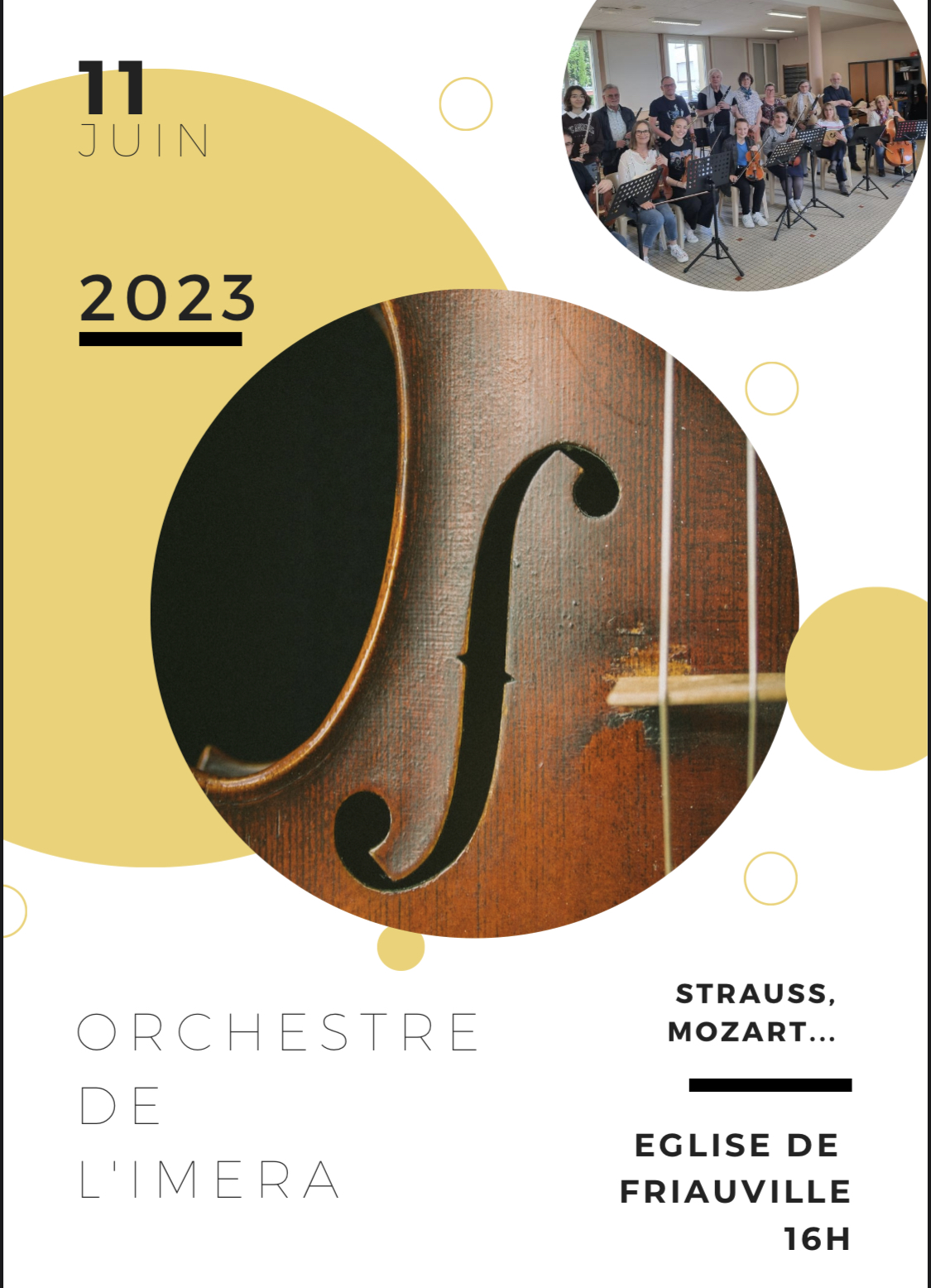 L'orchestre de l'IMERA à église 11 juin 16h