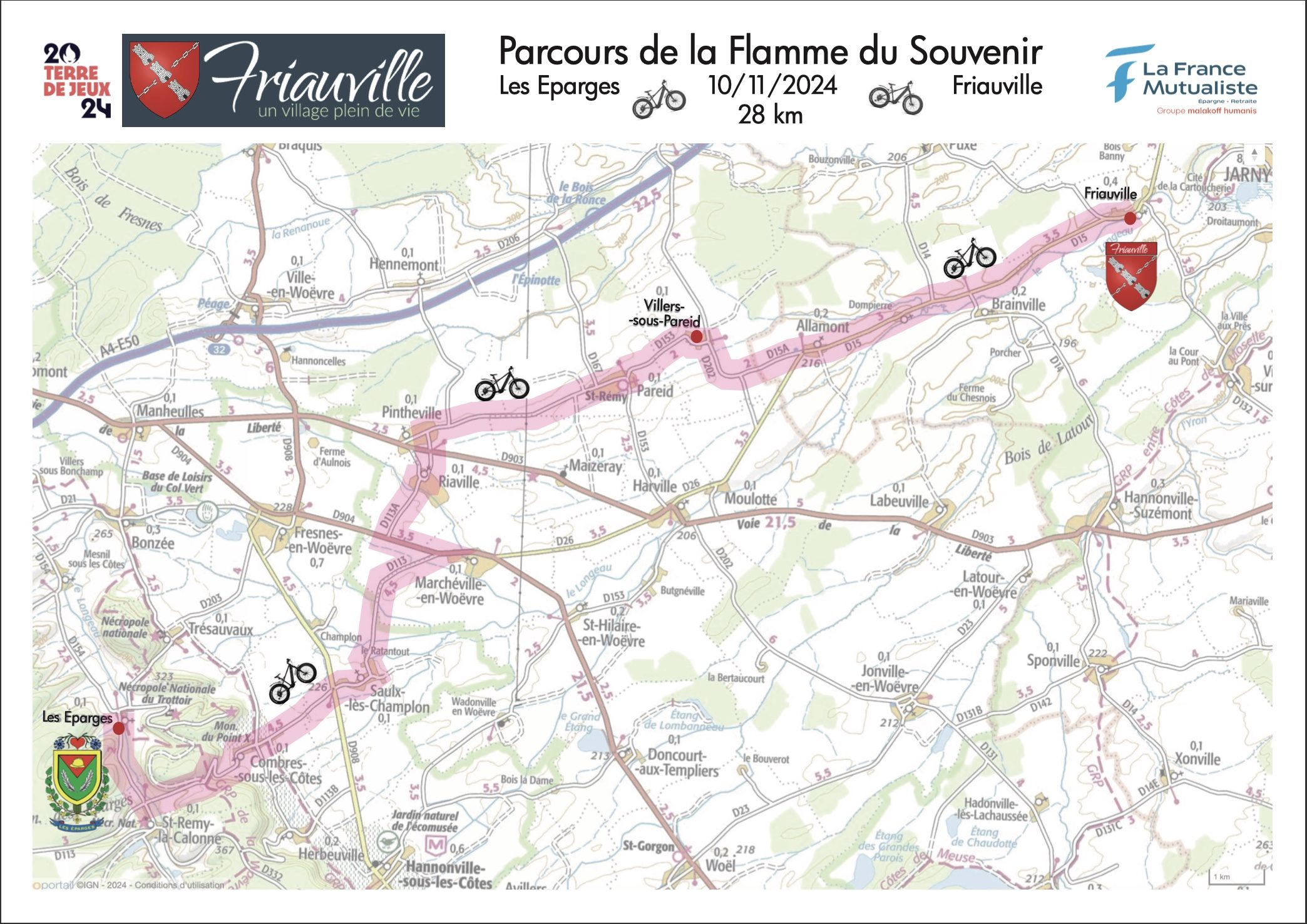 La flamme du Souvenir à vélo 10 nov 2024