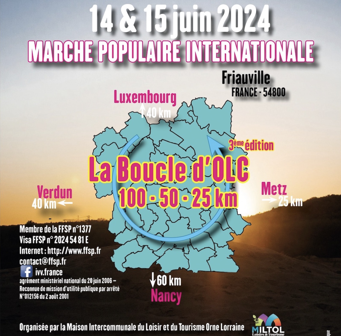 La boucle d'OLC : 100 km - 50 km - 25 km